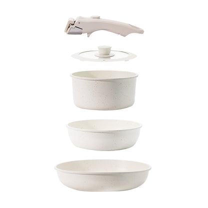 Toque 5PCS Cookware Set Non-Stick Pots and Sauce Pans Set with Detachable Handle