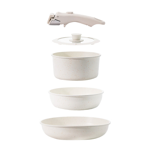 Toque 5PCS Cookware Set Non-Stick Pots and Sauce Pans Set with Detachable Handle