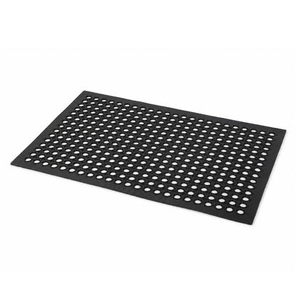 Marlow Door Mat Outdoor Rubber Boot Scraper Drainage Non Slip for Outside Black