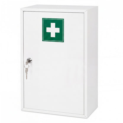 Levede Medicine Cabinet Lockable Wall Mounted Storage Box Metal Home White