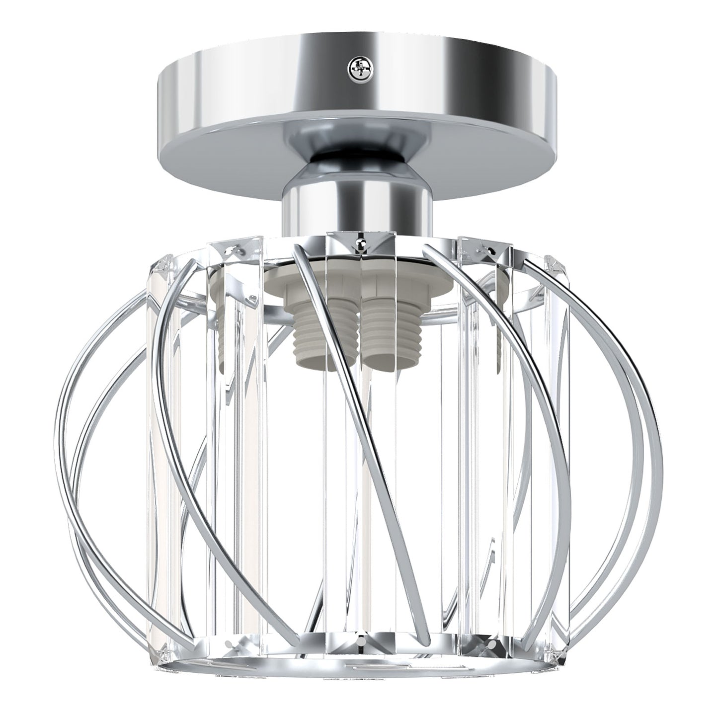 Emitto Crystal Ceiling Light Semi Flush Mount Chandelier Modern Hallway Lamp