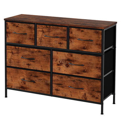 Levede Chest of Drawers 7 Drawer Storage for Bedroom Living Room in Brown Black