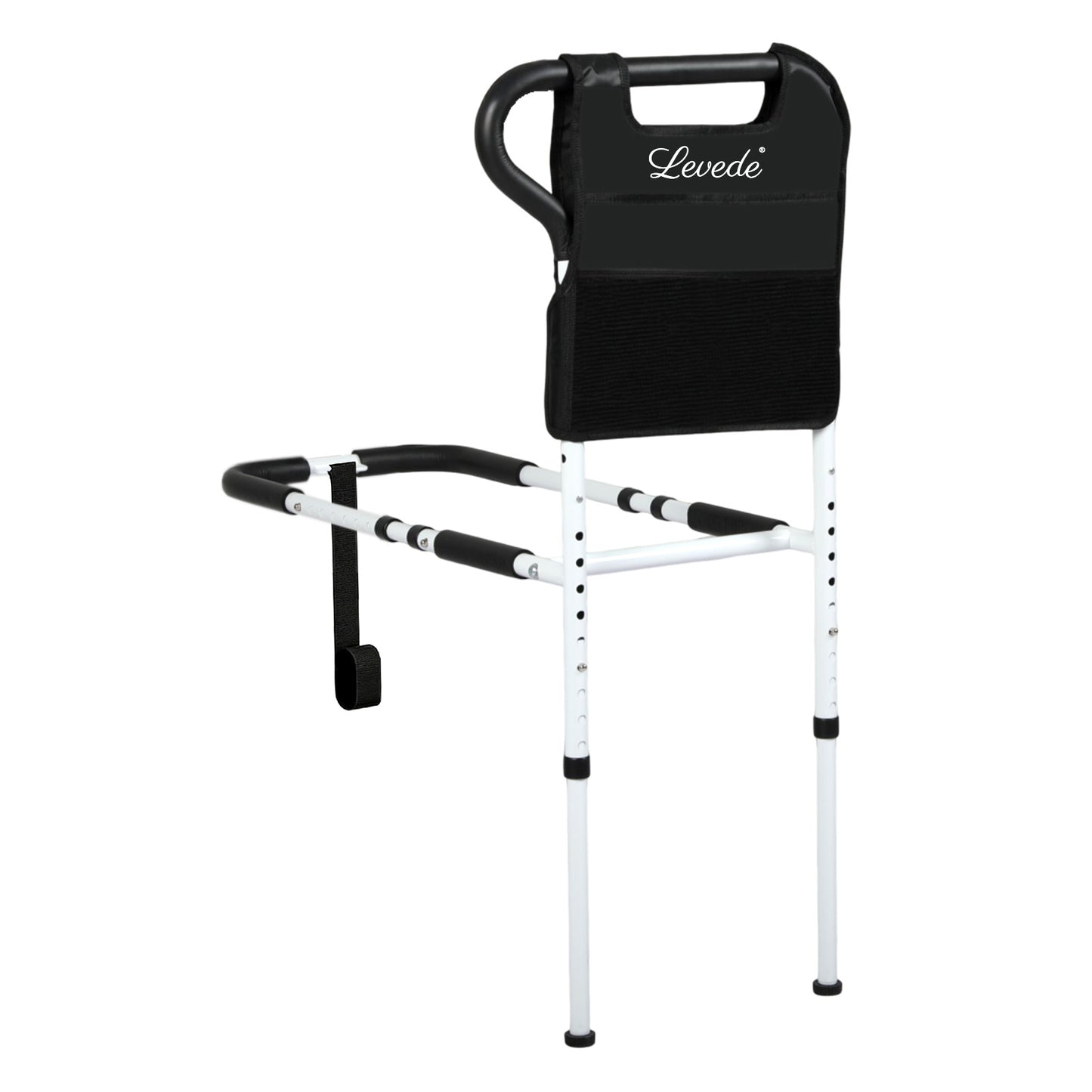 Levede Bed Rail Frame Adjustable Bedside Support Bar Bedroom Handle Storage Bag