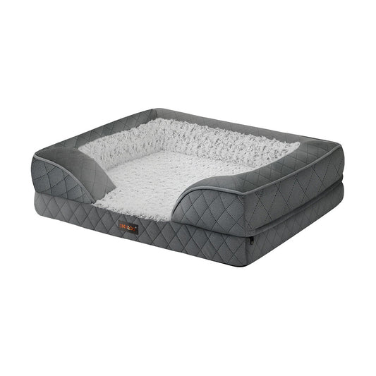 Skylos Orthopedic Pet Bed Large Memory Foam Cushion Dog Calming Velvet Washable