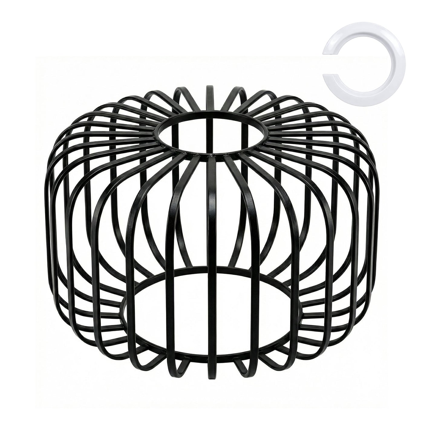 Emitto Industrial Ceiling Pendant Light Shade Black Metal Cage Lamp Shade 28.5cm
