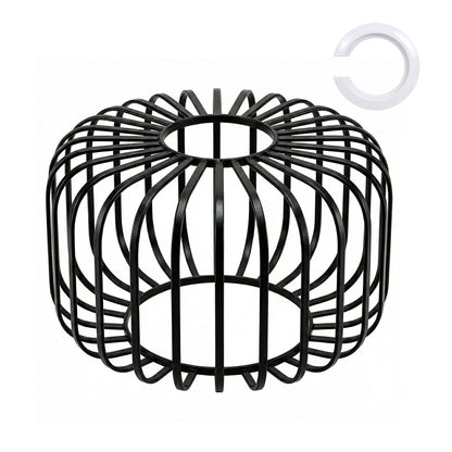 Emitto Industrial Ceiling Pendant Light Shade Black Metal Cage Lamp Shade 28.5cm