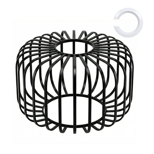 Emitto Industrial Ceiling Pendant Light Shade Black Metal Cage Lamp Shade 28.5cm