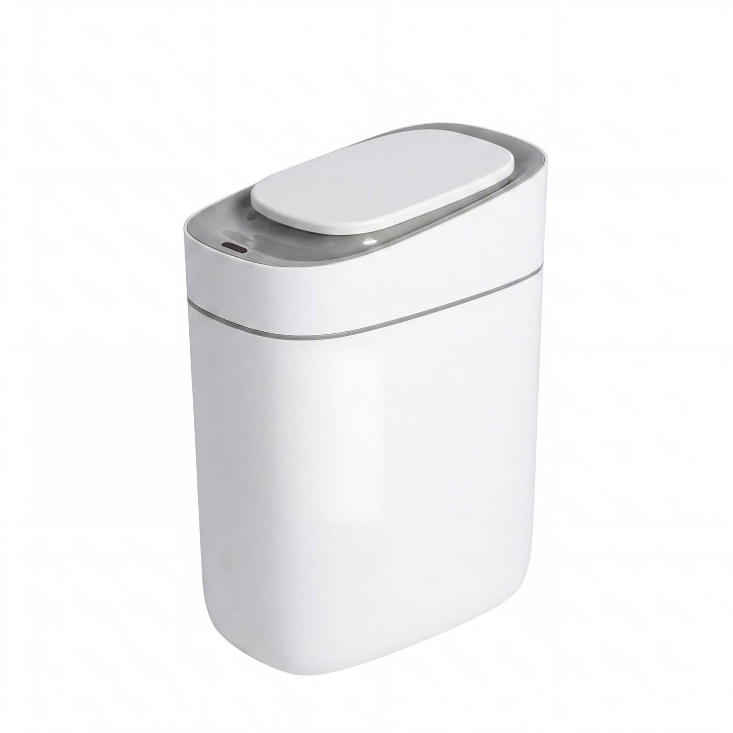 Toque Smart Trash Bin Slim Sensor Bathroom Bin With Lid Silent Open Close White