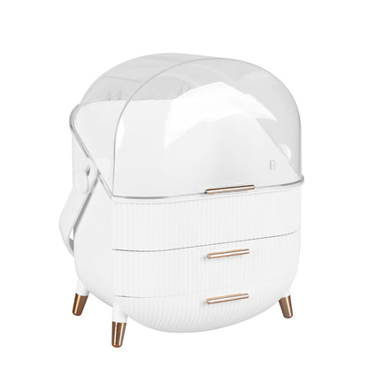 Portable Makeup Organiser Cosmetic Case Carry Storage Box Jewelry Holder White
