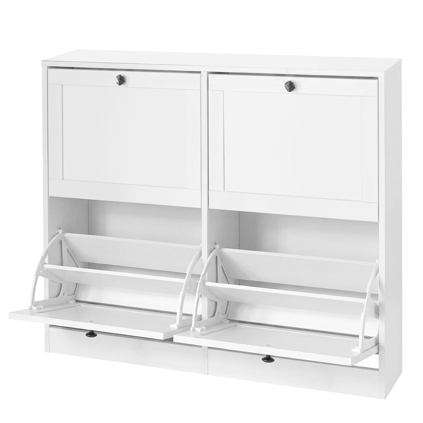 Levede Shoe Cabinet Slim Shoe Storage Unit Flip Drawers Hallway Organiser White