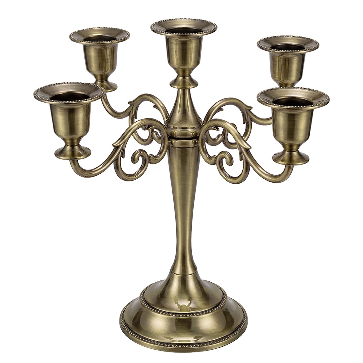 Levede Candle Holder 5 Arm Metal Candelabra Bronze Candlestick Stand Centerpiece