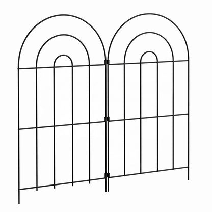 Mountview Garden Fence 10pc Metal Dog Fence Picket Fence Black Steel