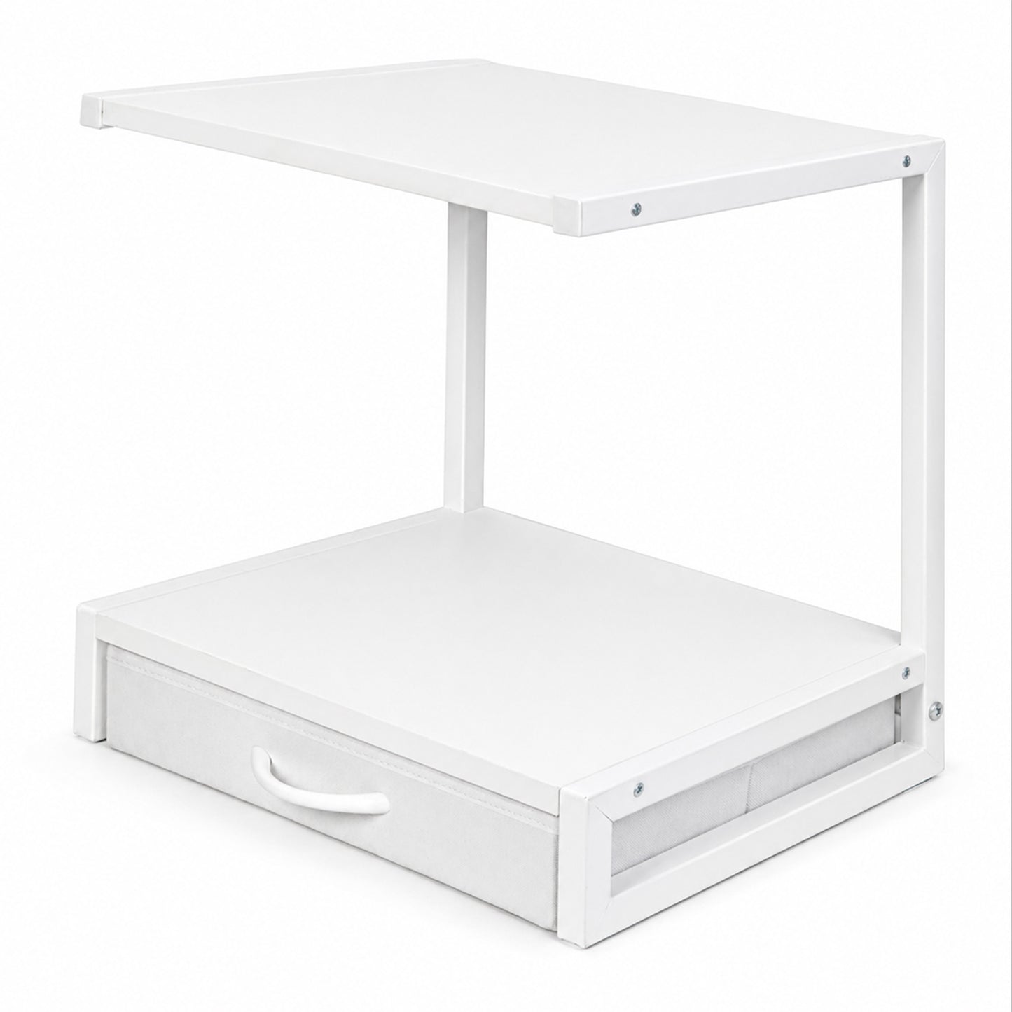 Levede Printer Stand With Drawer 2 Tier Desktop Storage Shelf Office Table Steel