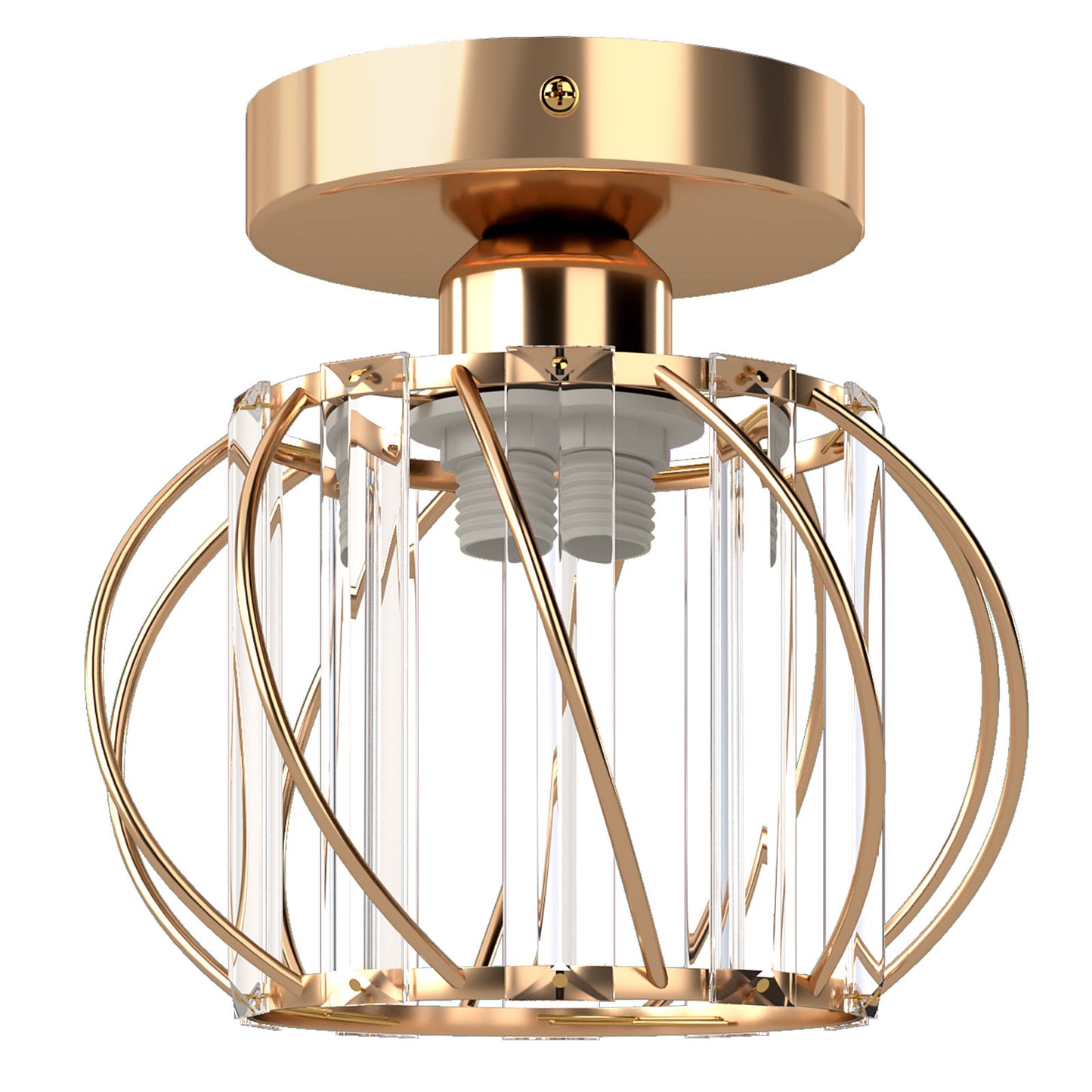 Emitto Crystal Ceiling Light Semi Flush Mount Chandelier Modern Hallway Gold
