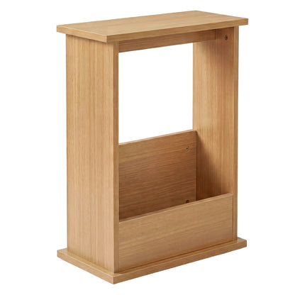 Levede Side Table Slim Storage Magazine Rack Sofa End Table Small Space Oak