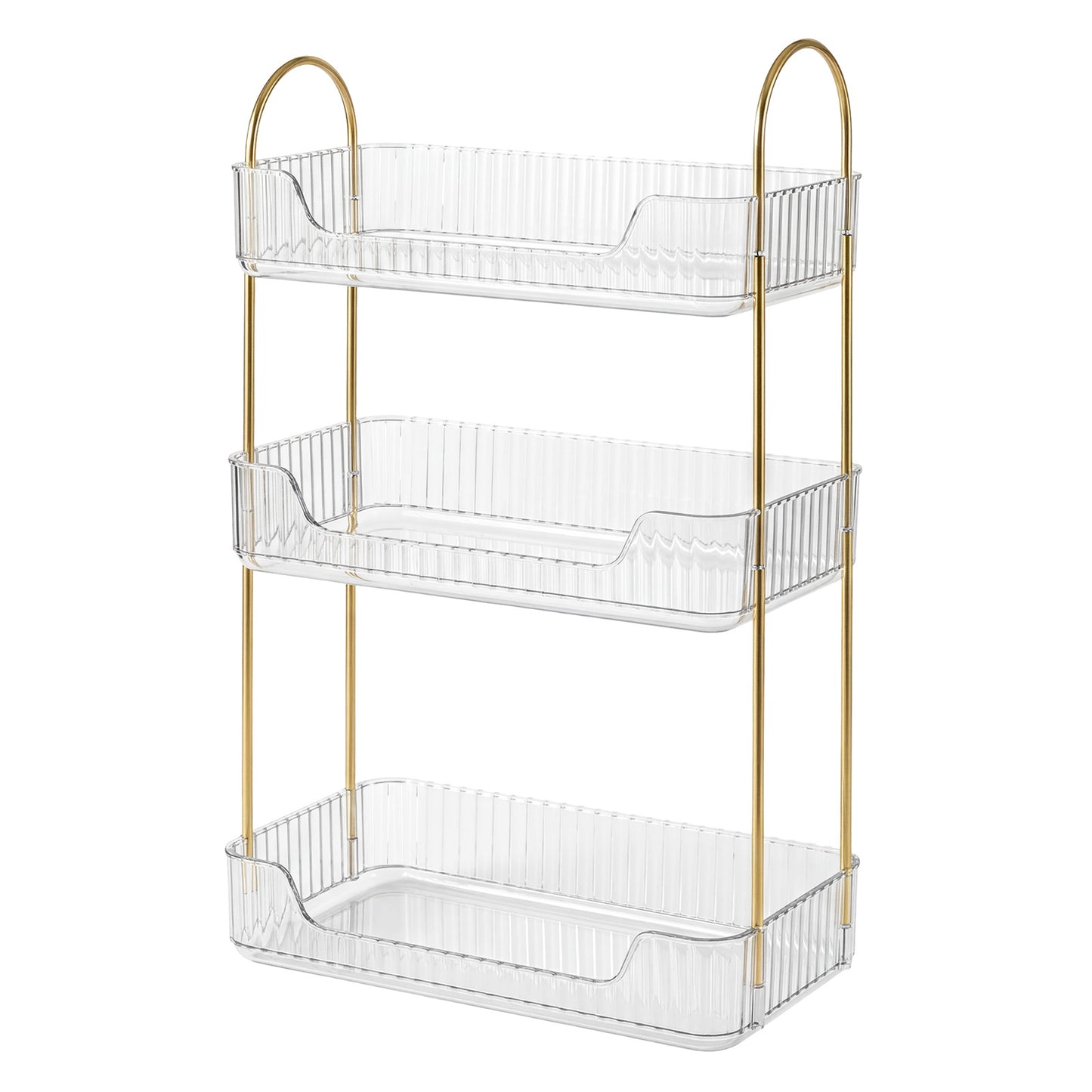 ilus Makeup Organiser Modern 3-Tier Cosmetic Storage Rack Beauty Tray White