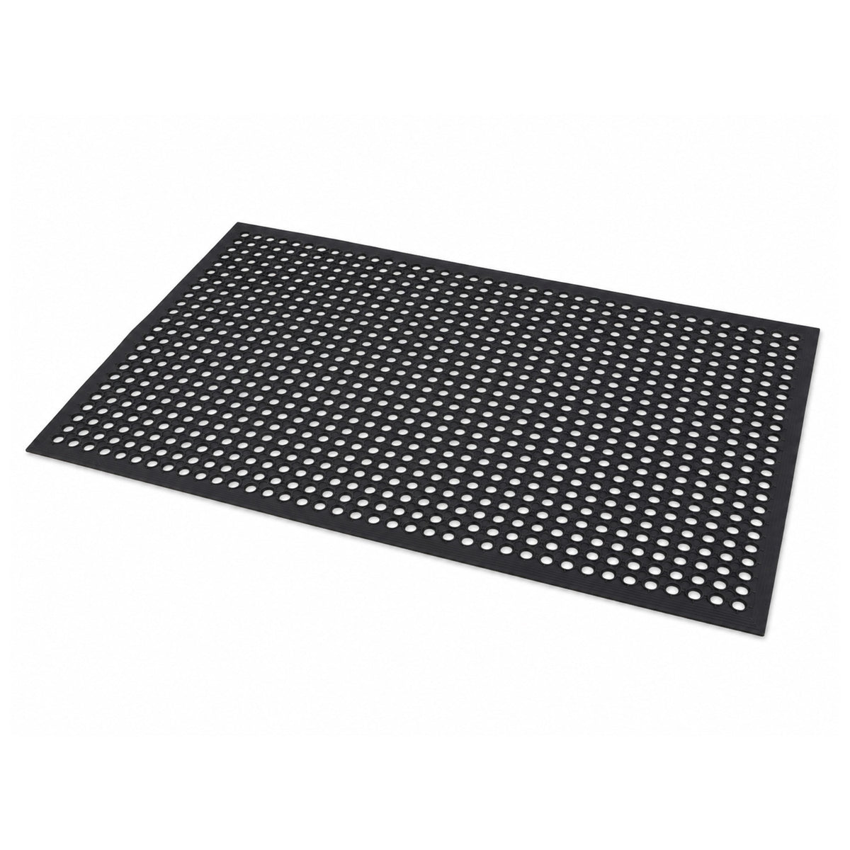 Marlow Door Mat Outdoor Rubber Drainage Slip-Resistant for Garage Entry Black