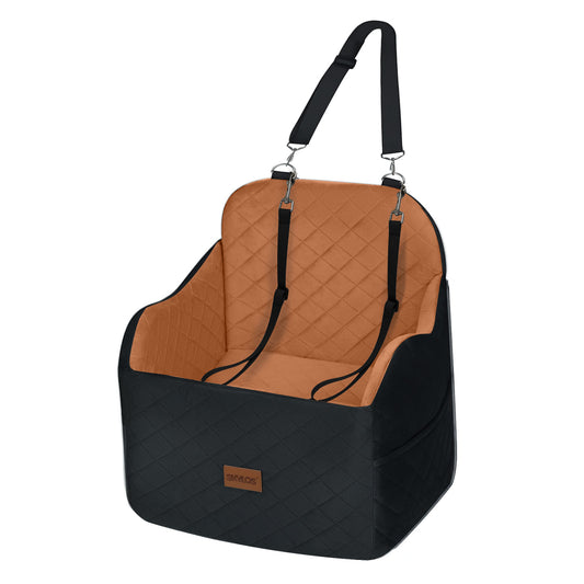 Skylos Dog Booster Car Seat for Small to Medium Pets up to 35 lbs Portable Brown