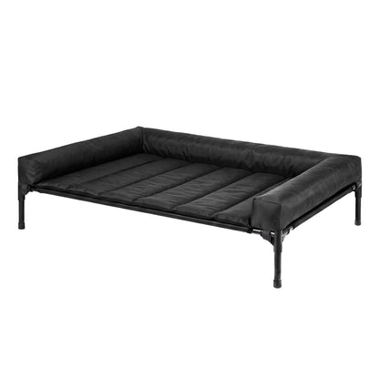 Skylos Elevated Dog Bed Large Breathable Three Sided Bolster for Outdoor Black