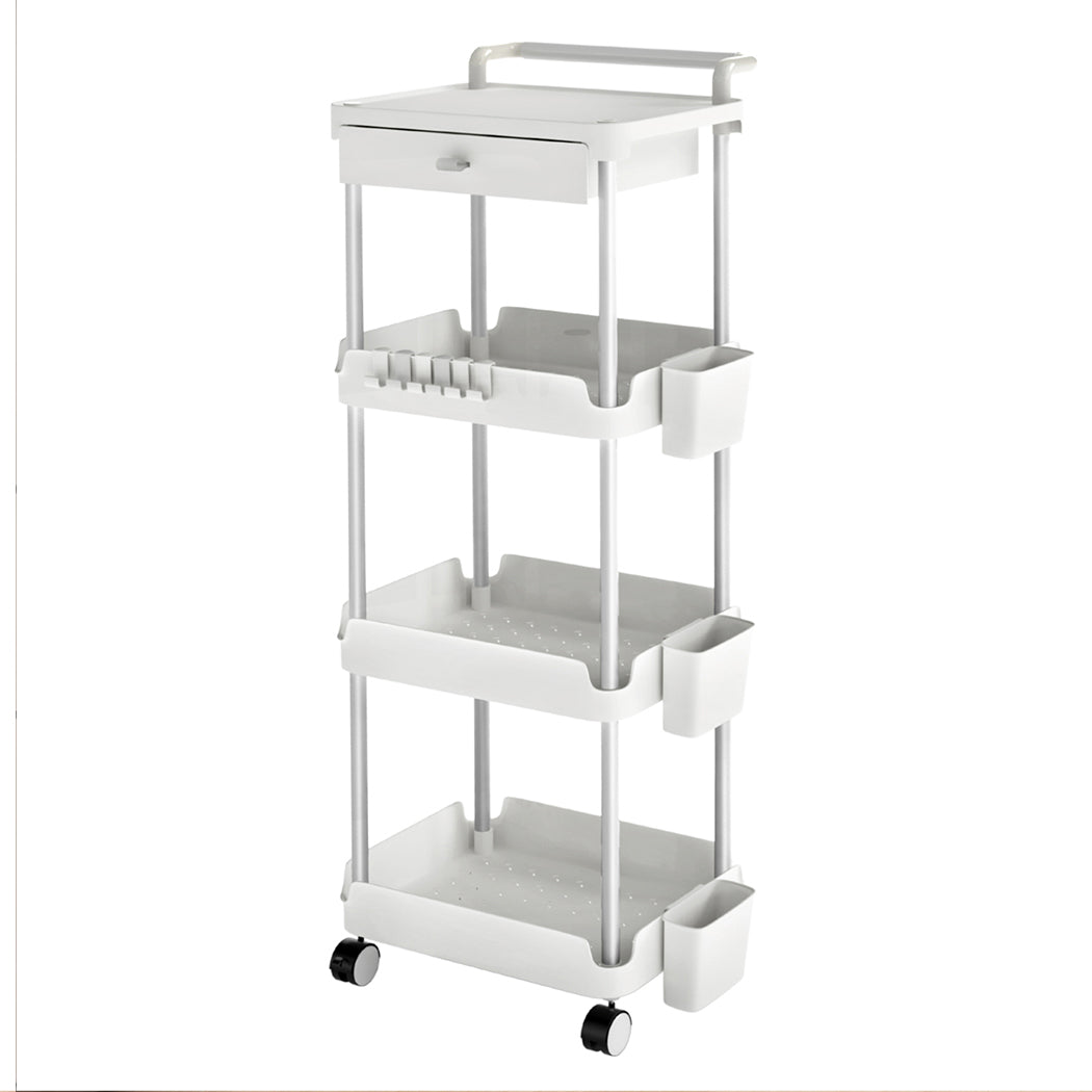 Levede 4 Tier Storage Trolley Cart on Wheels Kitchen Laundry Narrow Space Rack