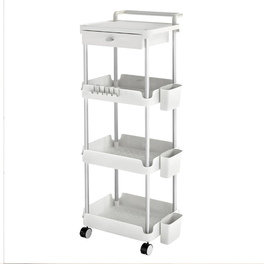 Levede 4 Tier Storage Trolley Cart on Wheels Kitchen Laundry Narrow Space Rack