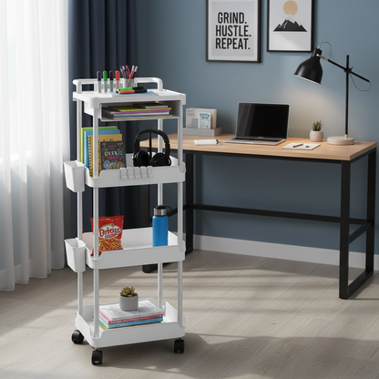 Levede 4 Tier Storage Trolley Cart on Wheels Kitchen Laundry Narrow Space Rack