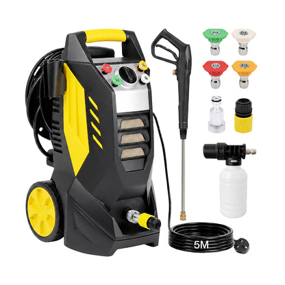 Spector Pressure Washers 2200W with Foam Bottle Patio for Car Cleaning Yellow