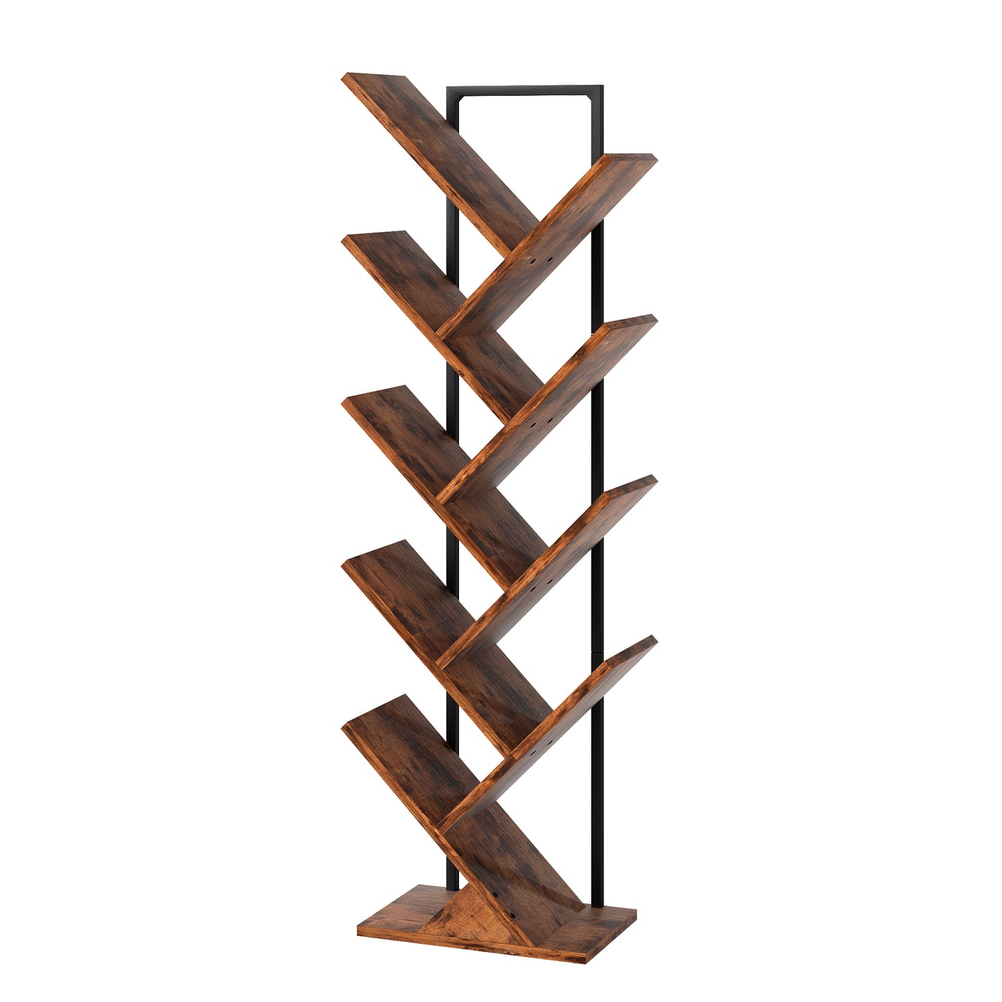 Levede 9 Tier Bookshelf Display Bookcase Tree Shaped Wooden Storage Rack Shelves