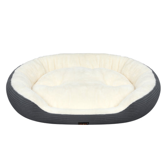 Skylos Dog Bed Luxury Soft Washable Puppy Cat Cushion Mattress Corduroy Grey S