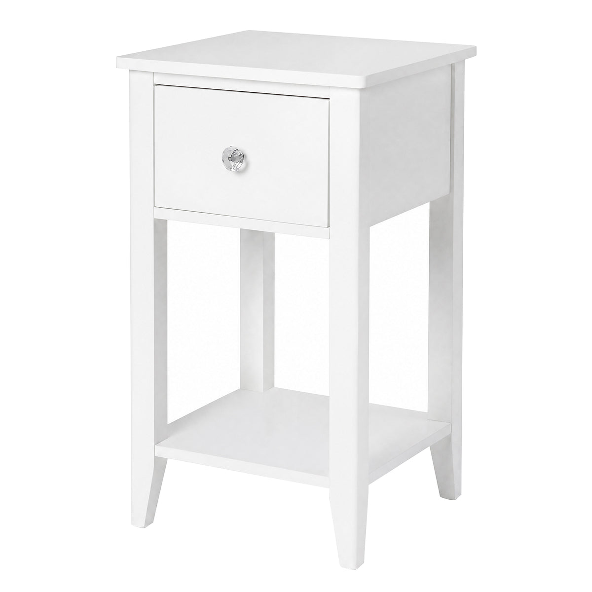 Levede Bedside Table Slim Modern End Table Drawer & Shelf Bedroom White
