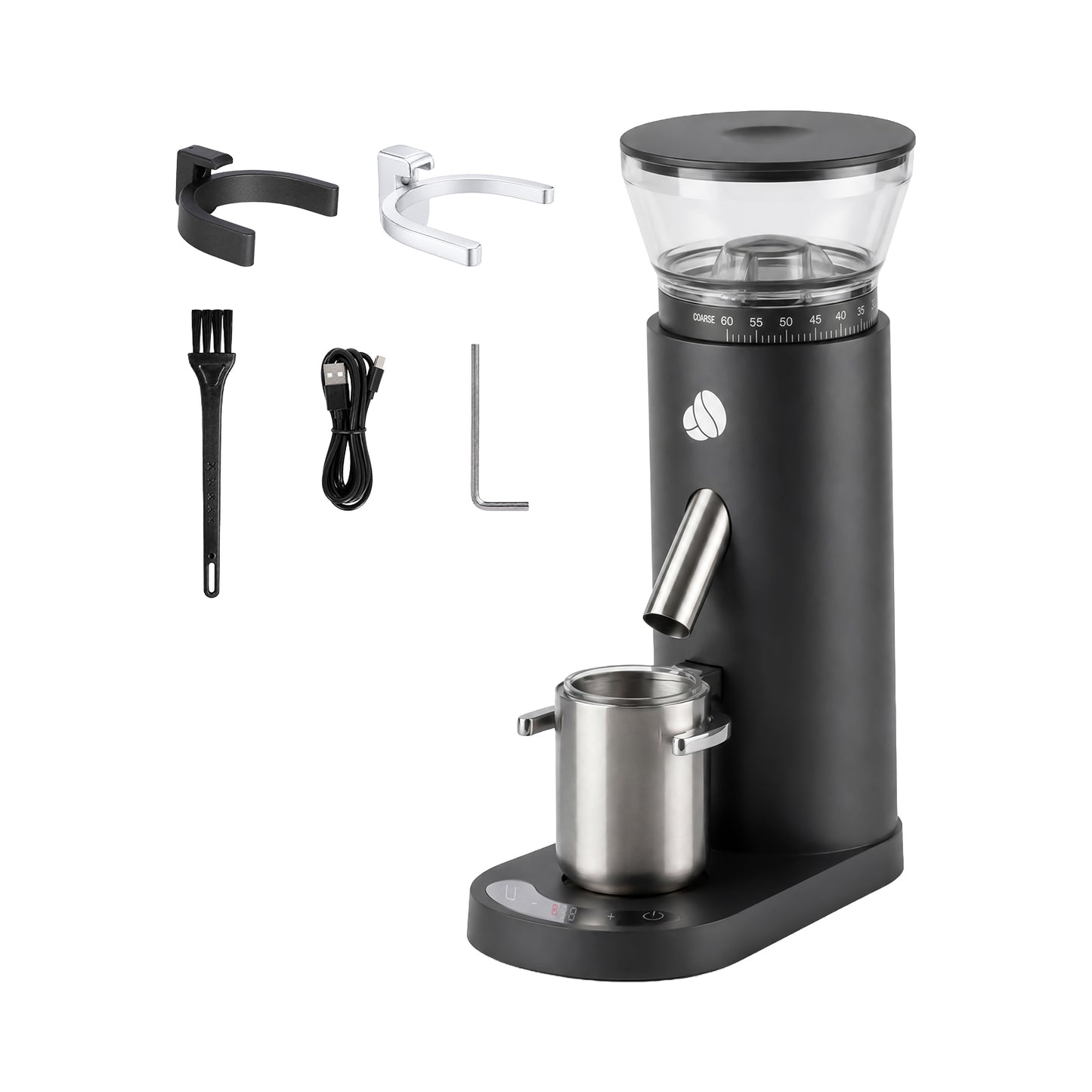 Spector Coffee Grinder 60-Setting Portable USB Rechargeable Burr Grinder Black