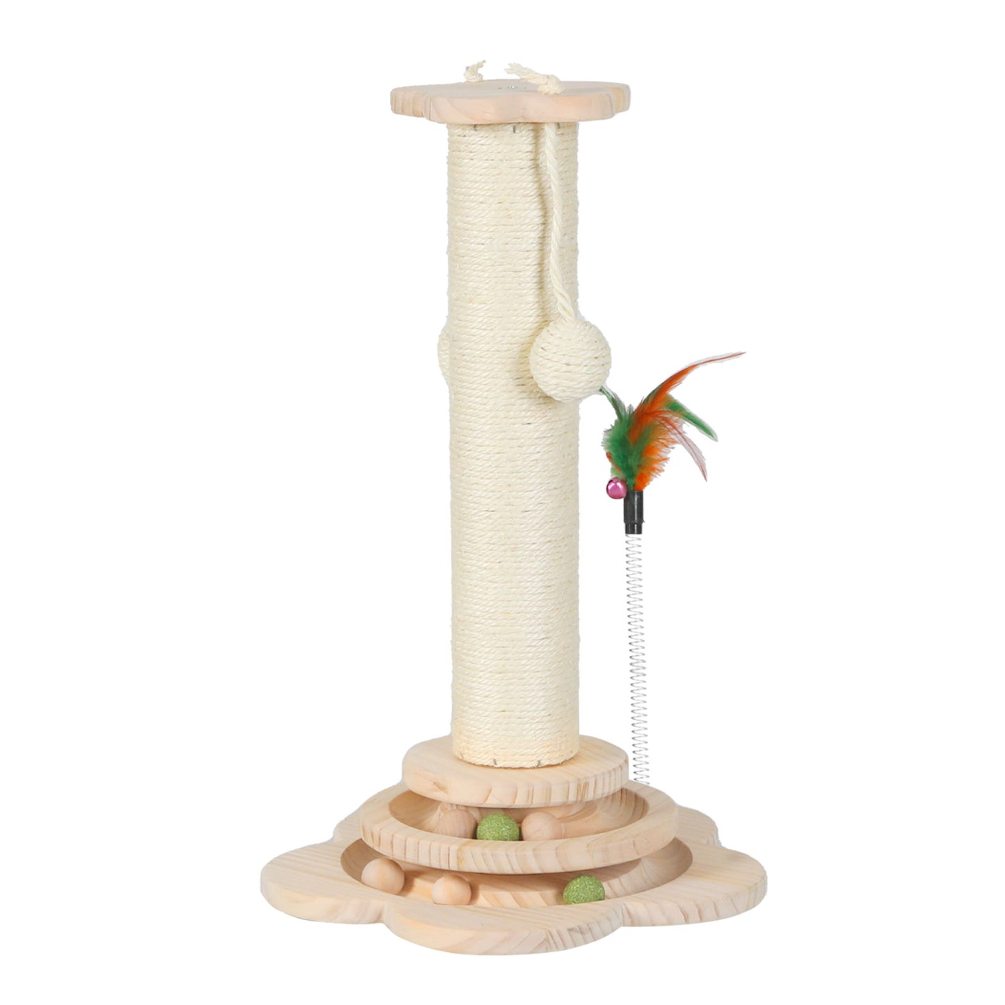 Skylos Cat Scratching Post Strong Natural Sisal Pole 45cm Activity Center Toys