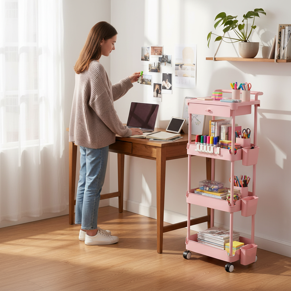Levede Rolling Kitchen Cart Island Portable Serving Trolley Beauty Storage Rack