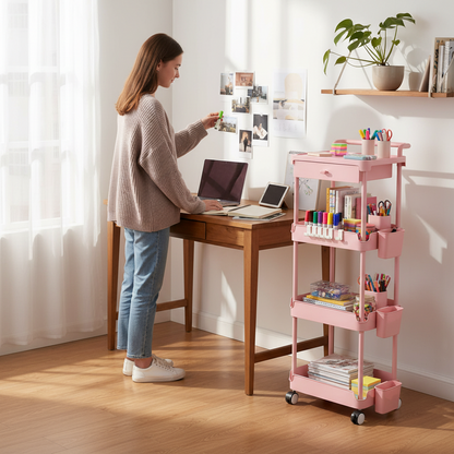 Levede Rolling Kitchen Cart Island Portable Serving Trolley Beauty Storage Rack