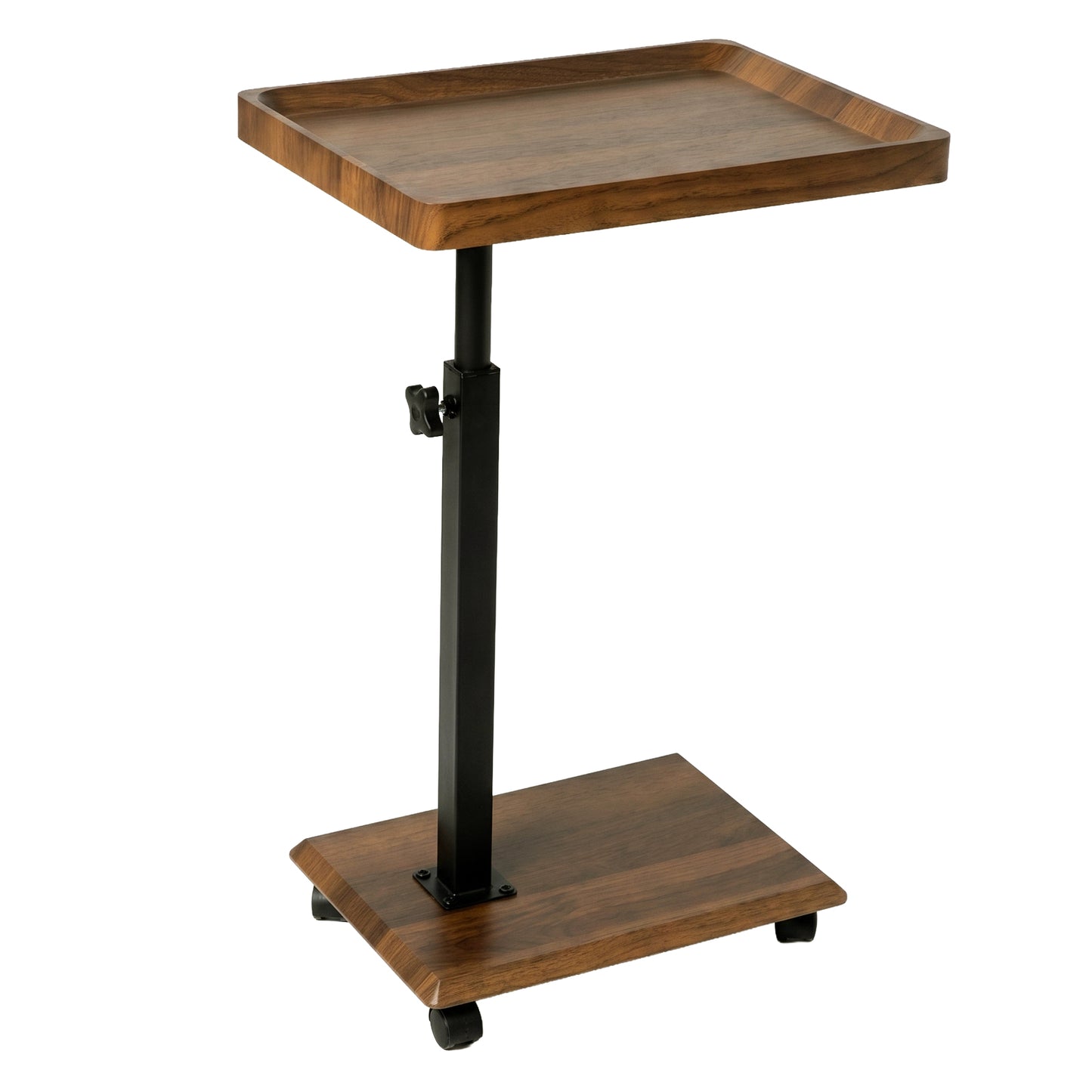 Levede C Shaped Side Table Height Adjustable Rolling 360° Swivel Top End Table