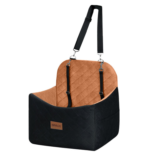 Skylos Pet Booster Dog Car Seat Safe Travel Carrier Bed Bag Basket Puppy Brown