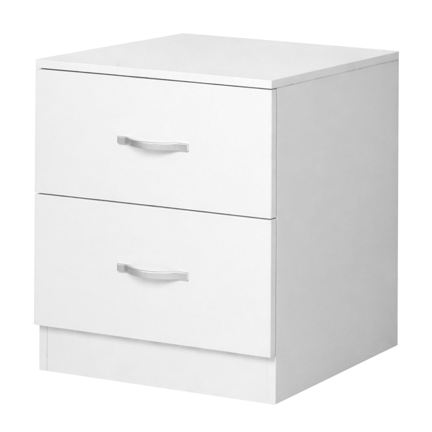 Levede Bedside Table With 2 Drawer Metal Handles Runners White Bedroom Cabinet