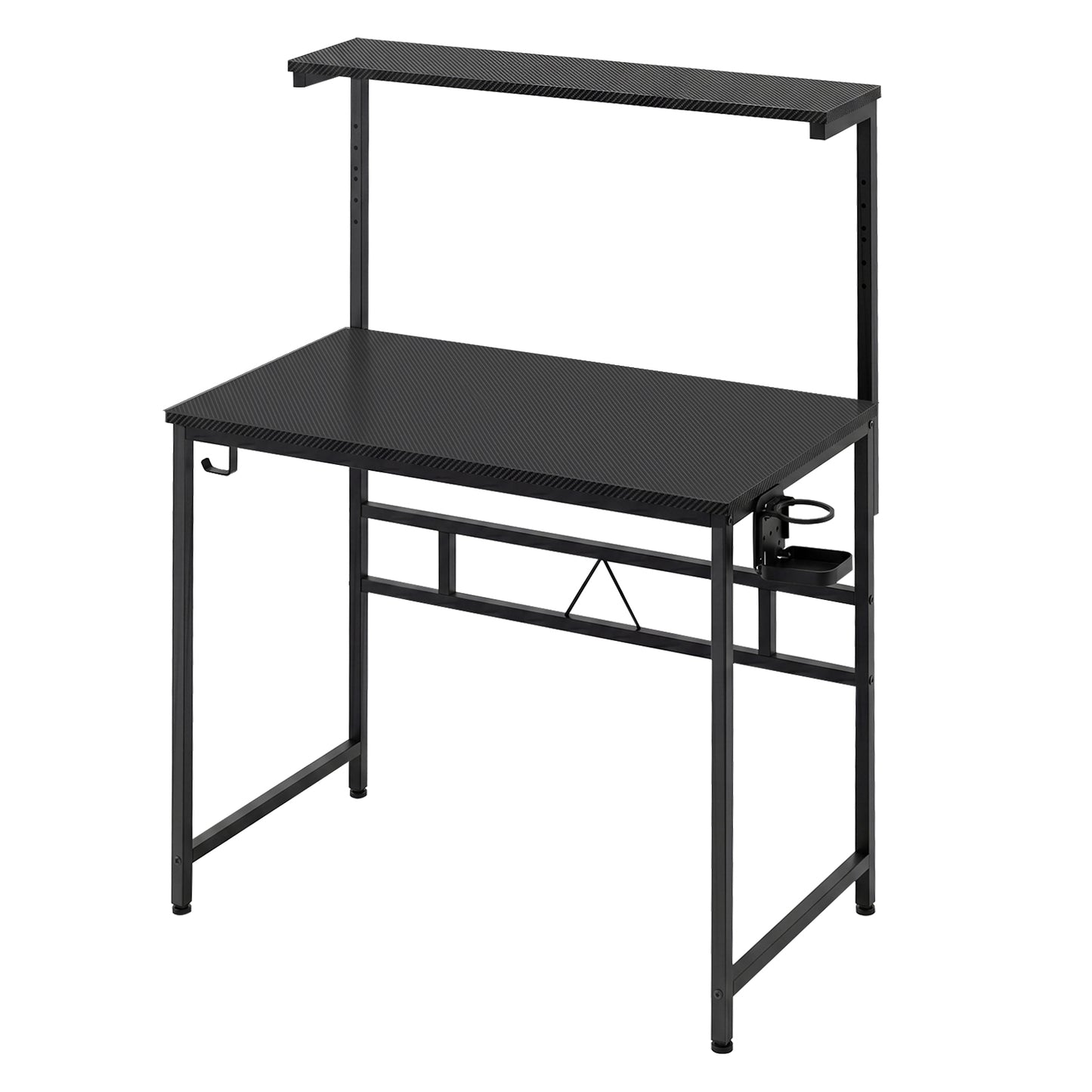 Levede Compact Gaming Desk PC Computer Table with Adjustable Monitor Shelf 80cm