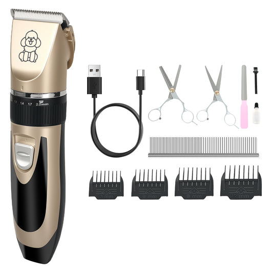 Skylos Pet Clipper Kit Dog Cat Cordless Grooming Set Adjustable Trimmer Quiet