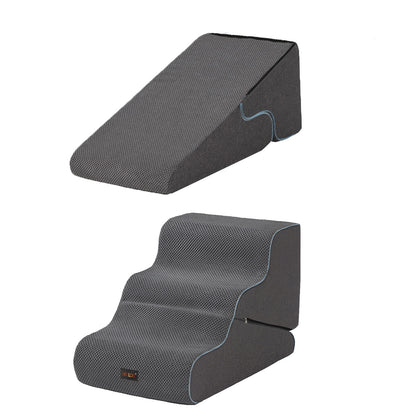 Skylos 2 in 1 Dog Ramp 3 Step Pet Stairs Ladder Foam Non Slip Washable Cover