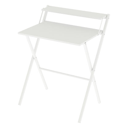 Levede Foldable Computer Desk Office Study Workstation with Monitor Shelf White