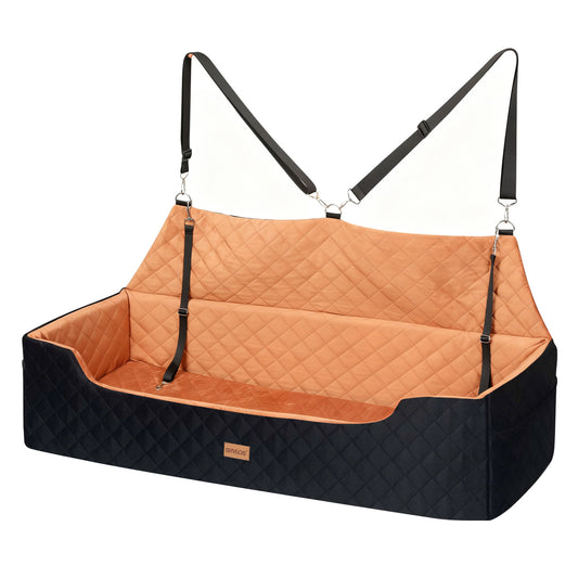 Skylos Dog Booster Car Seat Travel Carrier Bed Basket for Pet up to 100lbs Brown