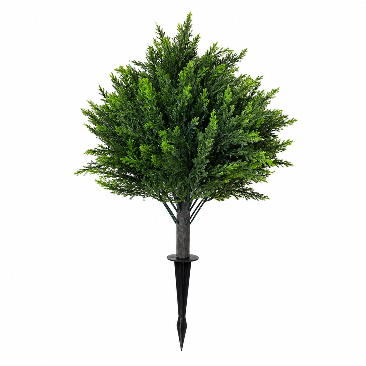 Lambu Artificial Cedar Topiary Balls Set of 2 Ground Spike Patio Garden Green