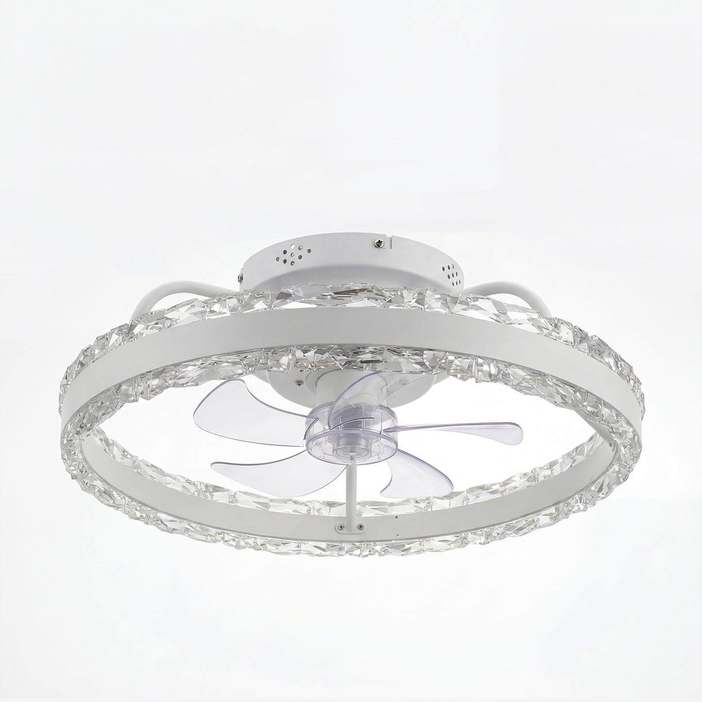 Emitto Ceiling Fan Light Modern LED Flush Mount Lamp 6 Speed Lamp Black White
