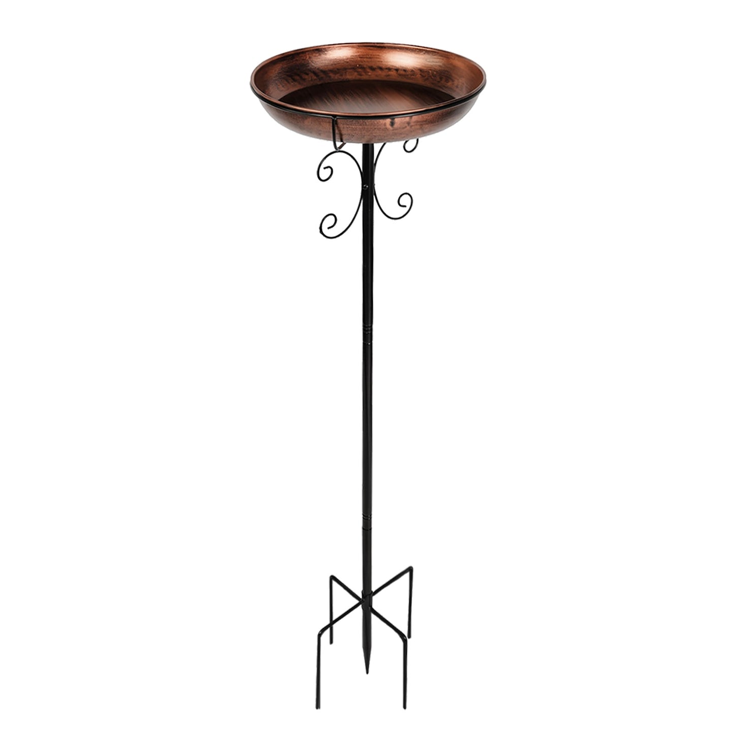 TOQUE Metal Bird Bath Outdoor Garden Bird Feeder Bowl Patio Decor Freestanding