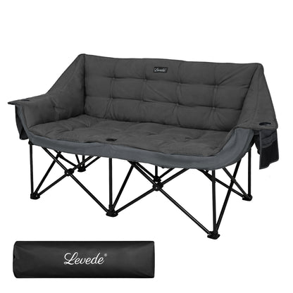 Levede Double Camping Chair 2 Seater Folding Outdoor Loveseat Garden Sofa Seat