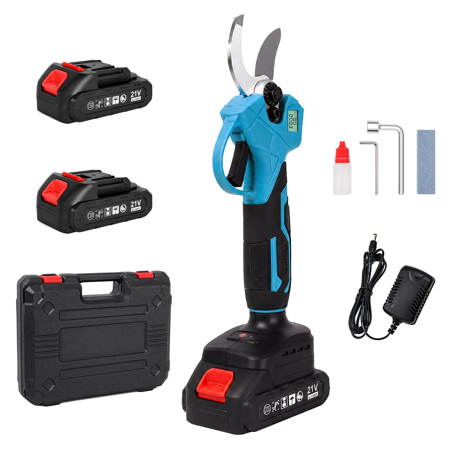 Traderight Pruning Shears 450W Brushless LCD SK5 Blade for Garden Cutting Blue