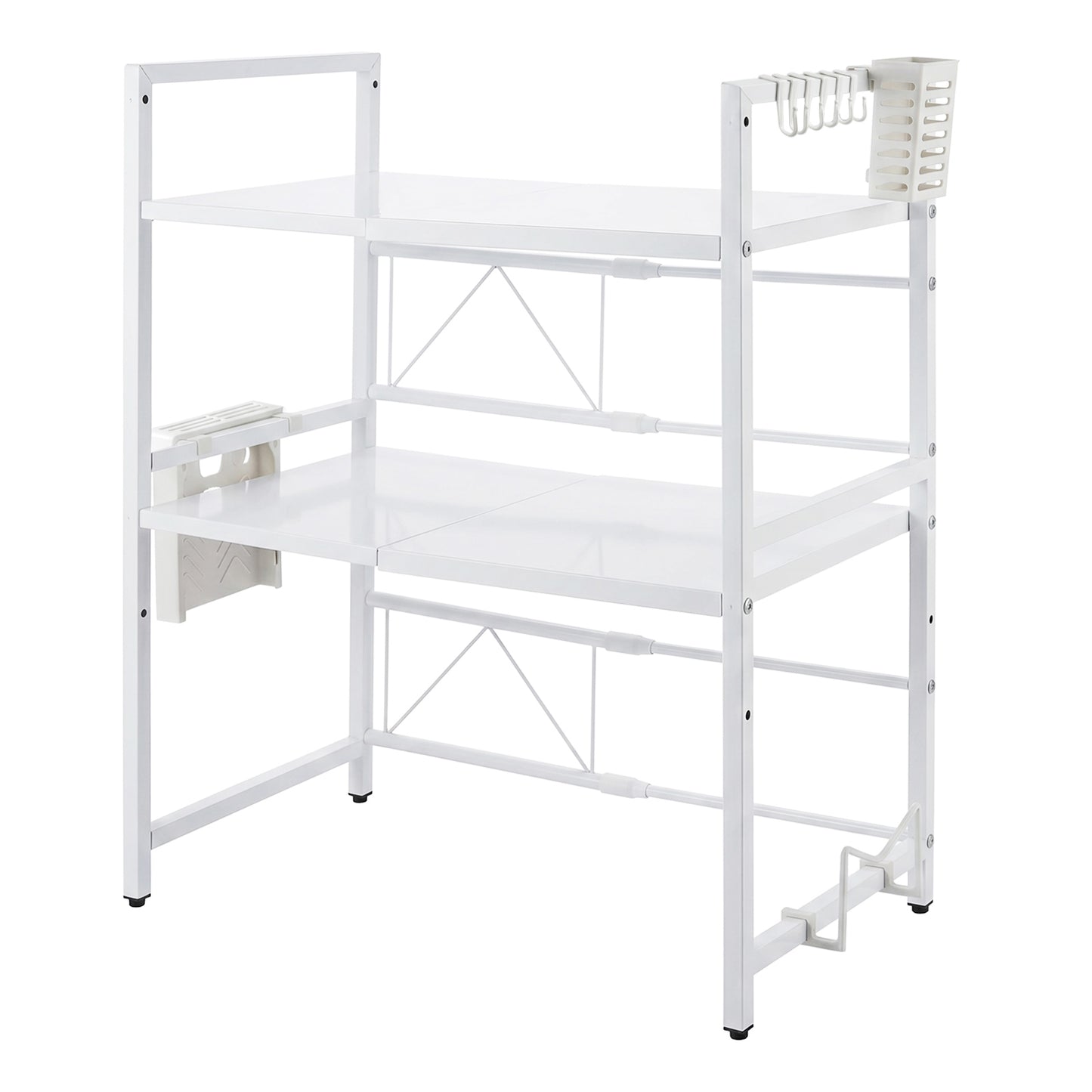 TOQUE 3 Tier Expandable Rack Stand Kitchen Storage Holder Microwave Oven Shelf