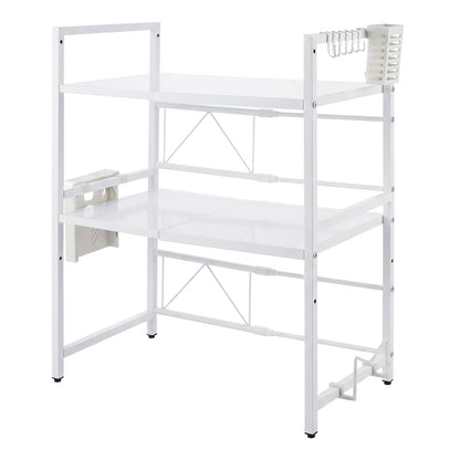 TOQUE 3 Tier Expandable Rack Stand Kitchen Storage Holder Microwave Oven Shelf