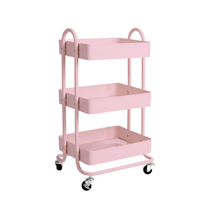 Levede Kitchen Trolley Cart 3 Tiers Storage Rack Steel Shelf Organiser Wheels
